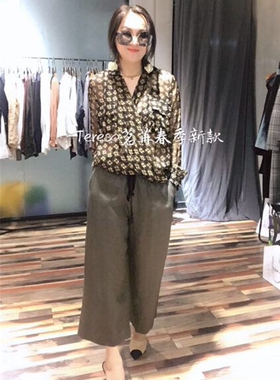 茗苒直筒裤女2022春夏秋新款宽松百搭舒适抽绳简约苎麻阔腿九分裤