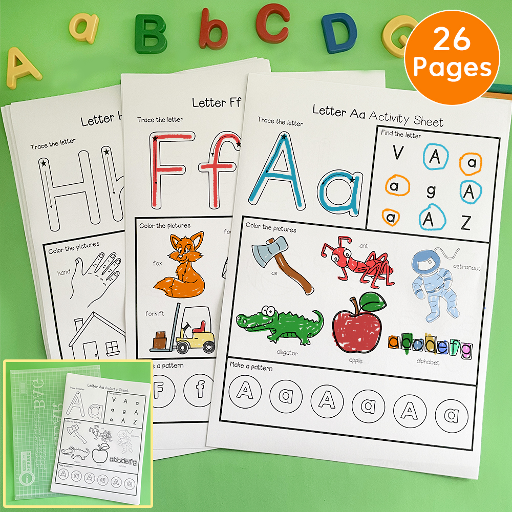 英语字帖26个字母练习涂鸦描红英文练字帖绘画作业纸【国外课堂】