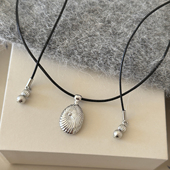 大米饰品 爆款 极简冷淡风贝壳吊坠项链秋冬长款 毛衣链2025新款