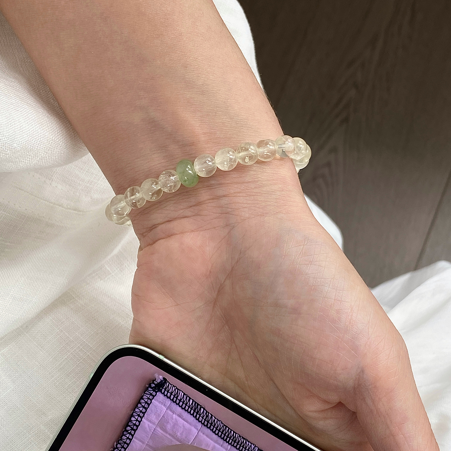 大米饰品】天然黄水晶碎碎冰女生简约干净百搭珠串手链ins风手串