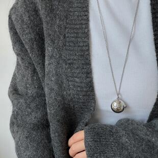 大米饰品】车静媛同款银球韩国ins风小众高级感项链秋季毛衣链女