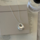 大米饰品 简约光面银色椭圆水滴吊坠项链小众设计设计感毛衣链