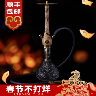 乌卡WOOKAH高档水烟壶全套装烟水壶玻璃波兰酒吧Shisha木头烟斗