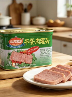 烟台山村果园午餐肉罐头198g飞轮罐头螺蛳粉方便面火锅即食午餐肉
