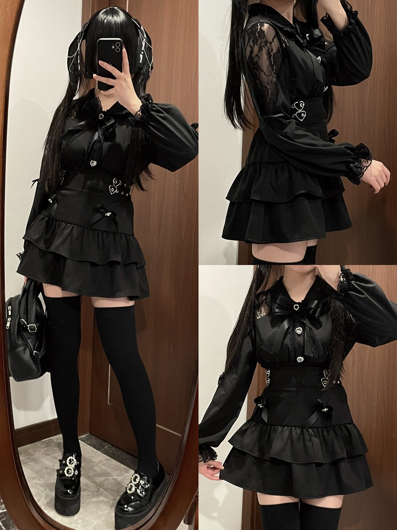 Kanna原创  量产 单衬衣 单裙子黑粉 纯黑 水色 现货