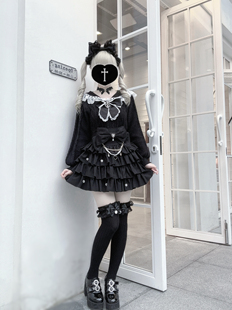 水手领蕾丝毛衣 针织 蕾系 冬季 现货 量产型 崩坏兔偶原创