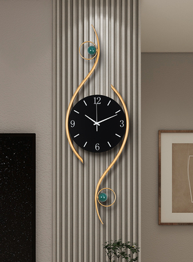 时钟挂钟客厅2025新款时尚背景墙装饰钟表简约轻奢网红金属石英钟