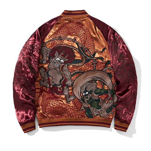 千往sukajan风雷神横须贺重工刺绣夹克男女棒球服外套上衣绣花潮