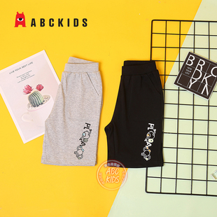 abckids童装男童裤子夏季五分裤小童纯棉针织裤商场新款儿童短裤