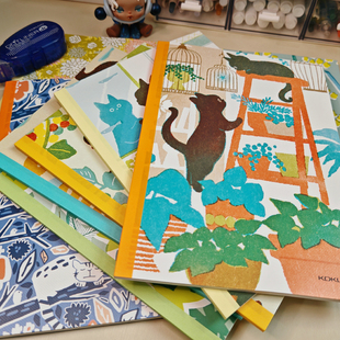 KOKUYO国誉日本插画师2025新款新宿街景设计师猫咪窗帘小狗笔记本a5/b5学生梗线本手帐本日记本错题学习