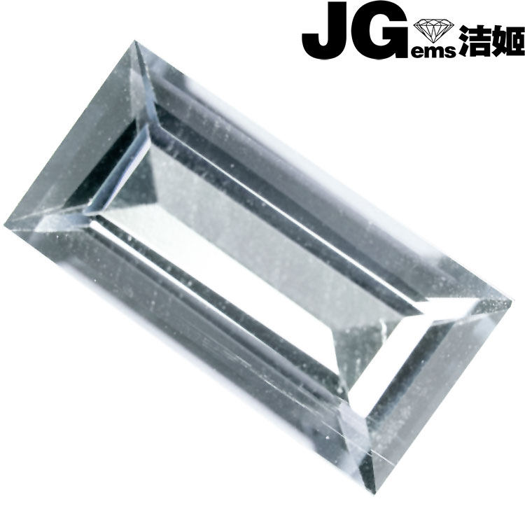 洁姬钻石裸替裸钻效果天然斯里兰卡长方切割无色白色蓝宝石裸石