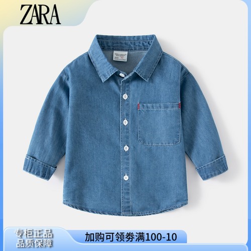 中小童衬衣春季男童牛仔衬衫