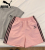 Gray t+pink shorts