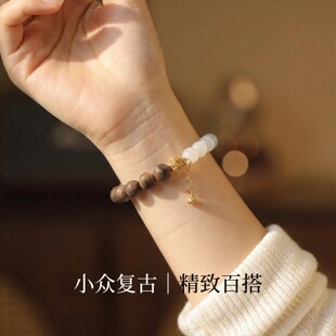 沉香手串天然和田玉叠戴巨好看 手链女士盘玩本命年女礼物饰品
