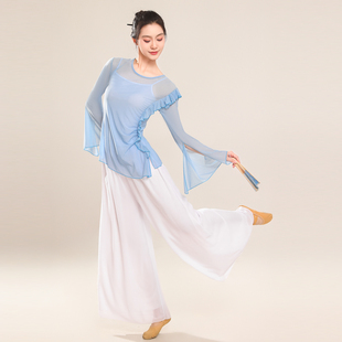 2026新款舞蹈服古典舞纱衣练功服套装上衣成人仙气飘飘教师专用服