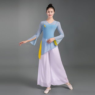 左手指月古典舞蹈服练功民族老师舞韵瑜伽服飘逸演出服大码纱衣
