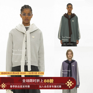 Unvesno(UN) 凹造型冬季软糯保暖护耳围巾捆绑式针织帽