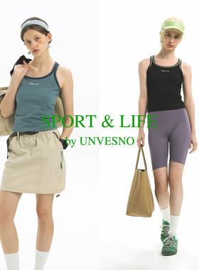 Unvesno (UN) Sport&Life系列索罗娜撞色绣花工字女生打底背心