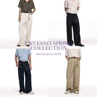Unvesno 配套挂饰 男女同款 直筒四季 长裤 S01莱赛尔混纺修身