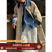 Unvesno 加厚风衣外套保暖冬季 可拆卸夹棉内胆棉服中长款