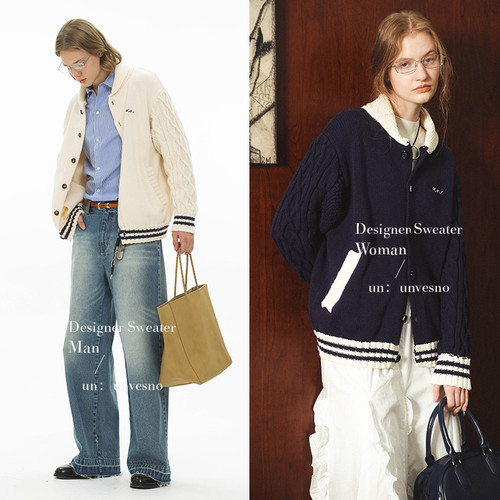 手工棒针肌理外套UNVESNO