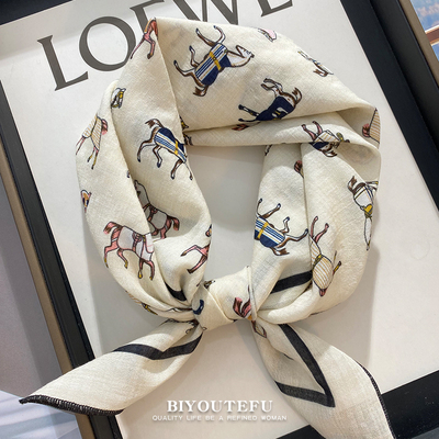 小马小方巾丝巾女士百搭春秋冬