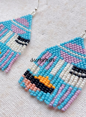 summer手作｜miyuki米珠串珠手工ins风流苏几何秋冬气质耳环耳饰