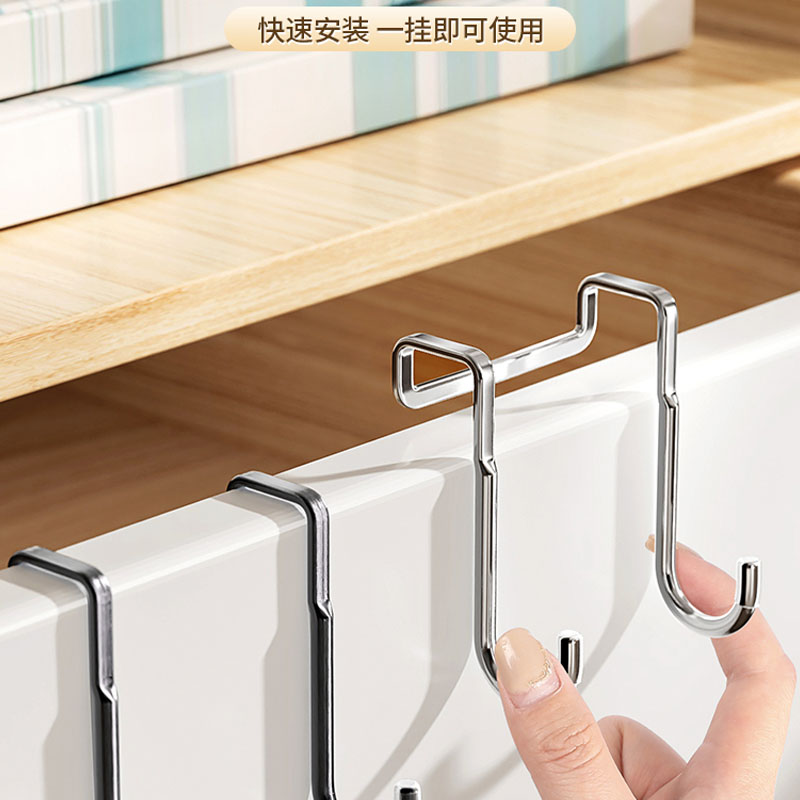 304不锈钢门后挂钩厨房免打孔
