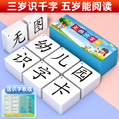 识字卡片幼儿园大班启蒙无图认字