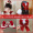 14 # Red Mesh+Bow Ribbon Hair Clip 2-piece Set