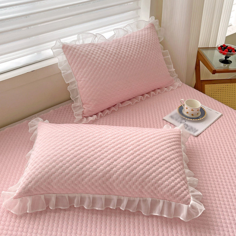 夏季冰丝枕套凉感冰豆豆成人枕头套一对单祇装夏天枕席48x74cm加