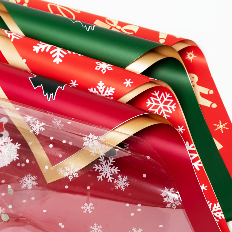 圣诞节鲜花包装纸平安夜苹果花束