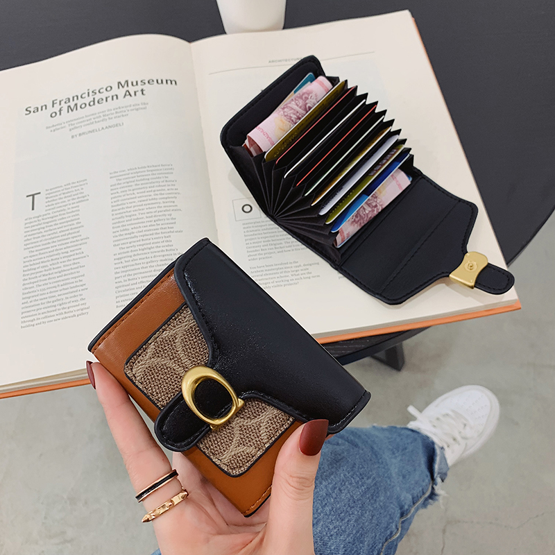 小众设计卡包撞色折叠搭扣银行