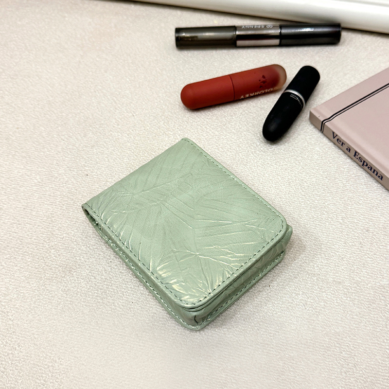 便携随身手拿补妆带镜子口红包