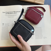 新款 头层牛皮女士小包零钱包手拎大容量双拉链小钱包口红耳机收纳