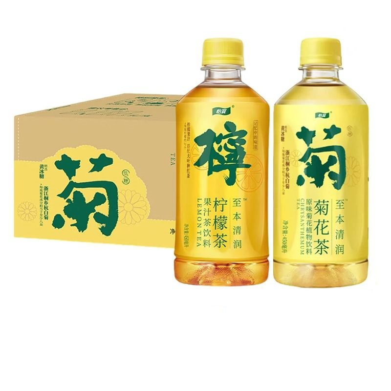 怡宝至本清润柠檬茶菊花茶果汁茶饮料450ml*15瓶装清凉不上火饮品-封面