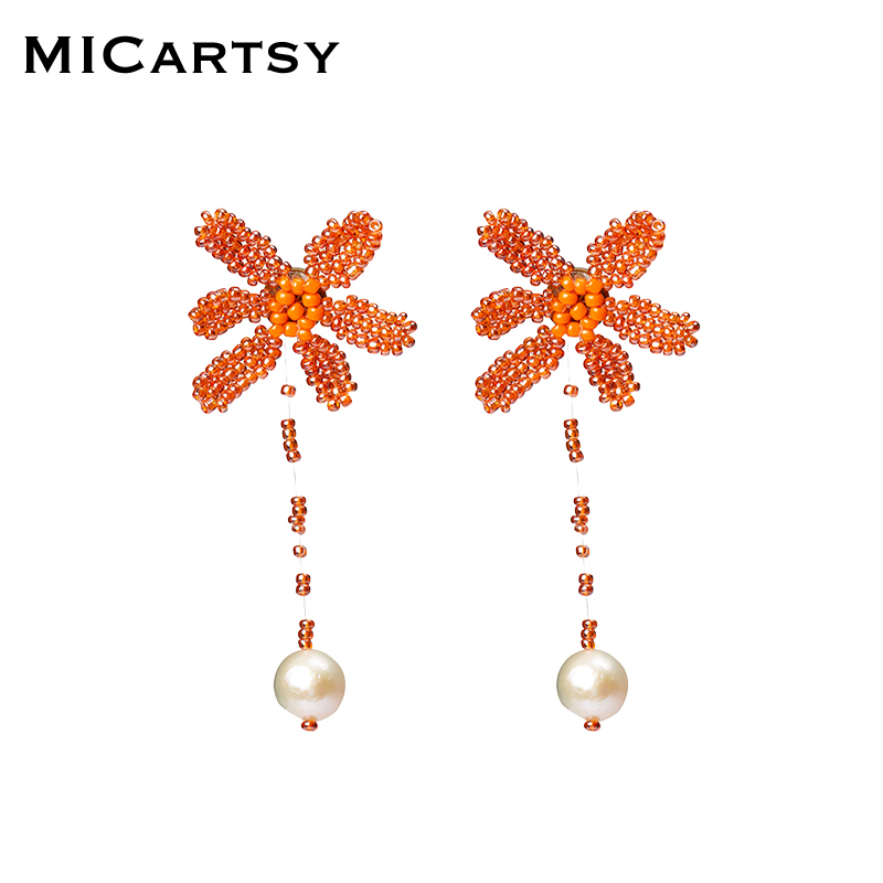 MICartsy百搭女手工编织耳环
