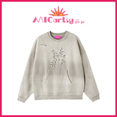 MICartsy王紫珊配饰车to go系列新款 手工钉珠灰色加绒卫衣