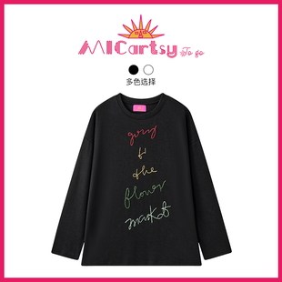 MICartsy王紫珊配饰车to 手工刺绣上衣女T恤百搭 go系列新款