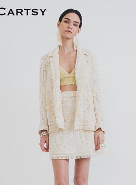 MICartsy王紫珊春季新款花朵流苏西装外套女时尚设计BRBR017