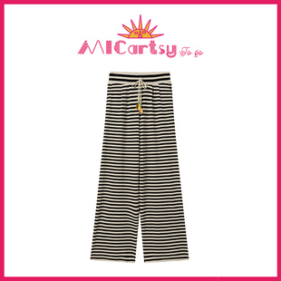 手工钉珠条纹裤 子SCP068AW go系列新款 MICartsy王紫珊配饰车to