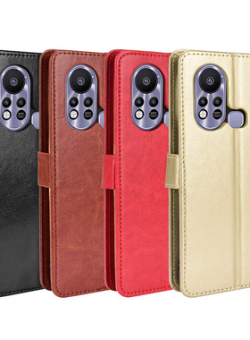 适用于传音Infinix Hot 11S疯马纹插卡皮套手机壳全包防摔保护套