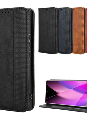 适用于传音Infinix Zero40 5G,X6861,大孔通用Zero40 4G磁扣复古纹皮套手机壳插卡防摔保护套翻盖式男女壳