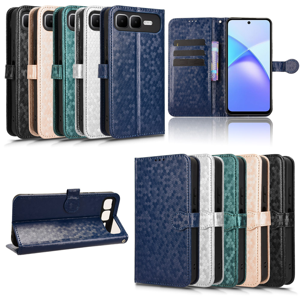 适用于传音Infinix Smart 10 Plus 4G波点纹皮套手机壳插卡防摔保护套翻盖式男女素皮
