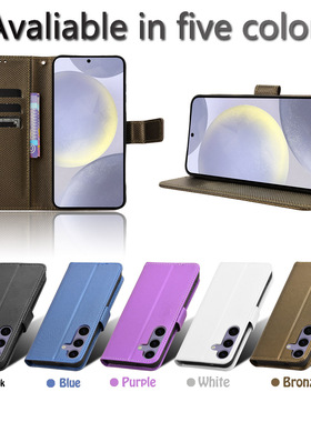 适用于三星Galaxy S26 Plus钻石纹皮套手机壳防摔保护套翻盖式男女素皮外壳插卡