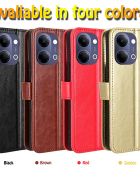 适用于VIVO Y05 4G，Y11D 4G，Y21 5G 2026疯马纹皮套手机壳插卡防摔保护套翻盖式商务男女素皮