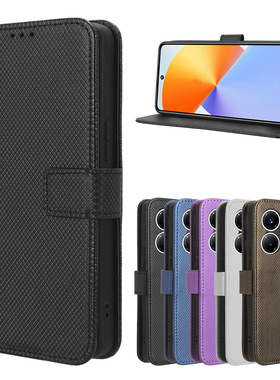 适用于传音Infinix Note30 VIP钻石纹皮套手机壳翻盖插卡保护套