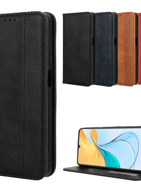 适用于中兴Blade V50 Vita 4G磁扣复古纹皮套手机壳插卡保护套男