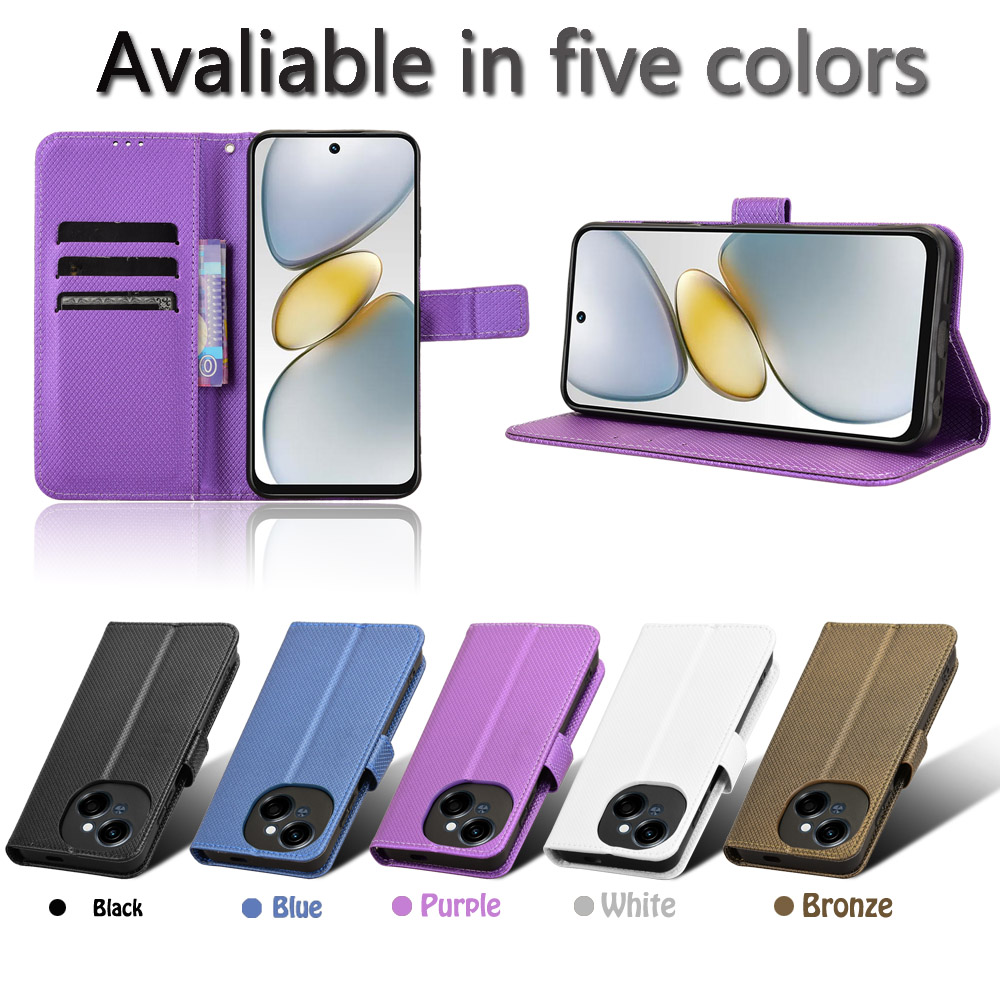 适用于传音Tecno Spark Go1，Pop 9，Spark Go 2025钻石纹皮套手机壳插卡防摔保护套翻盖式商务外壳