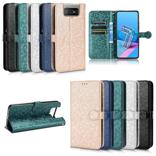 适用于华硕Zenfone7/7pro/ZS670KS/ZS671KS点纹皮套手机壳插卡套